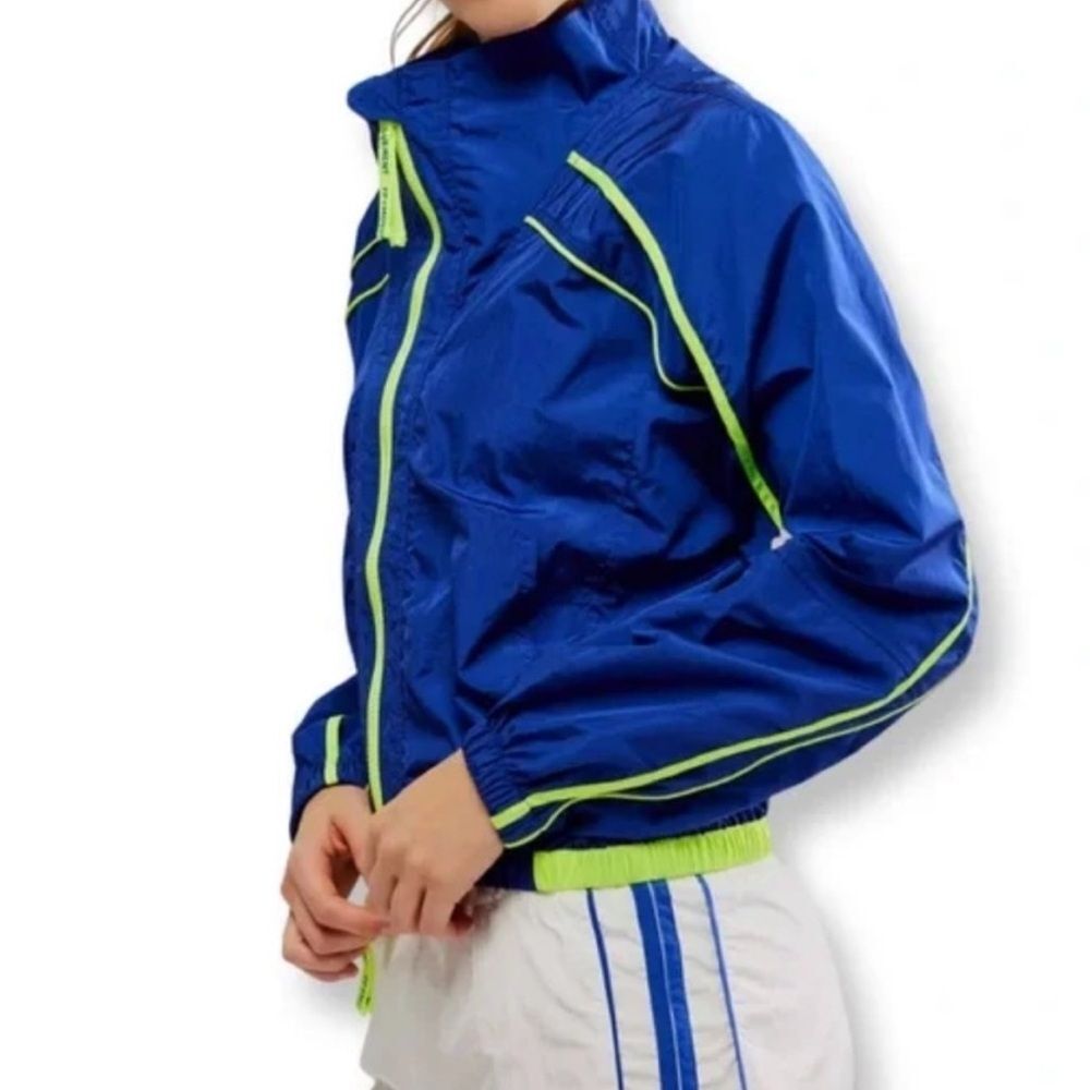 NWOT Free People Movement Varsity Blues Jacket | XLarge | Sapphire & Neon Green‎